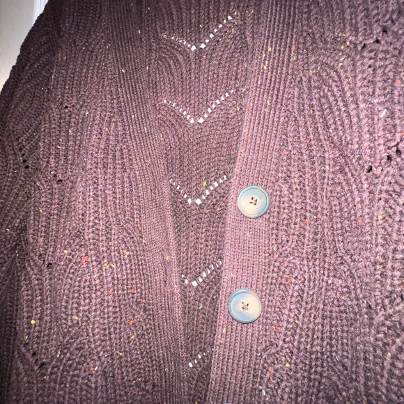 Chunky Knit Brown Cardigan Sweater - Picture 2 of 5